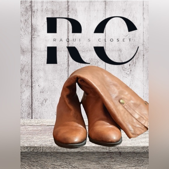 SAM EDELMAN  Penny Whiskey Brown Leather Zip Riding Boots Womens Size 9M - Picture 3 of 15